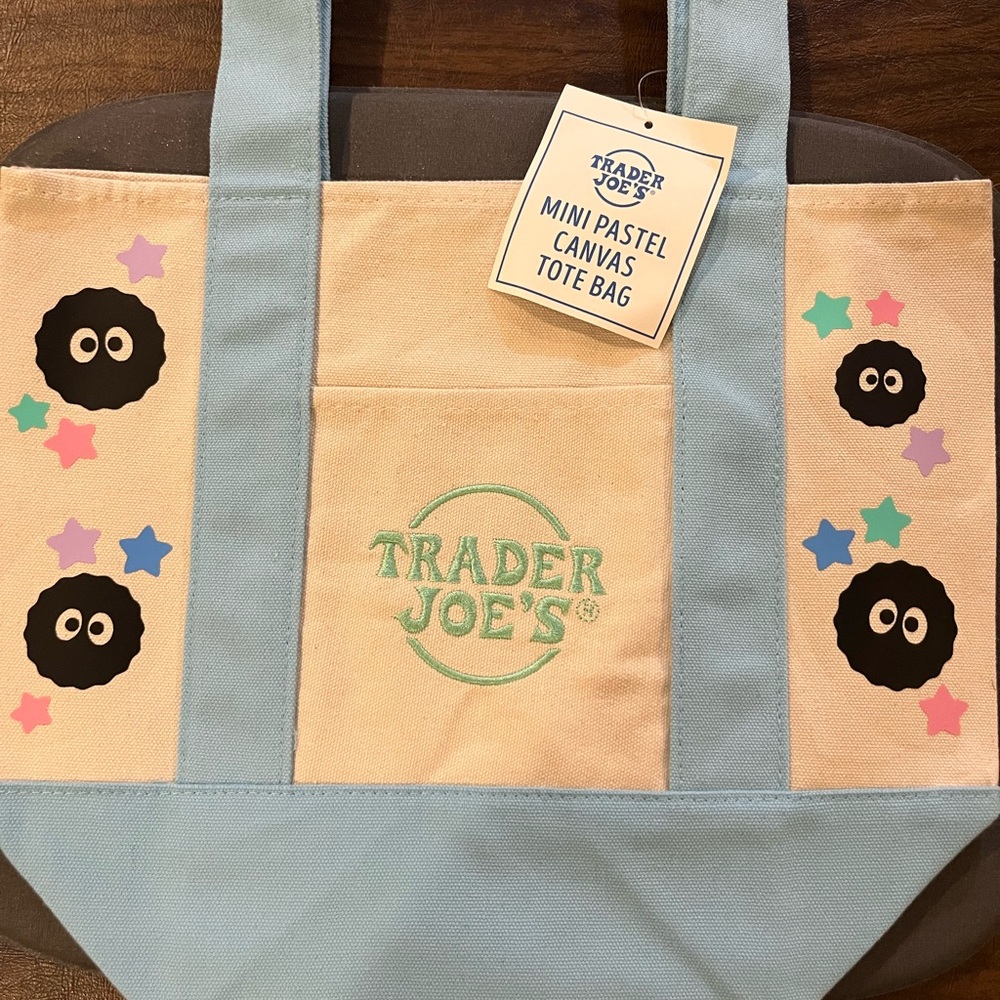 Trader Joe’s Pastel Mini Canvas Tote Bag - Blue